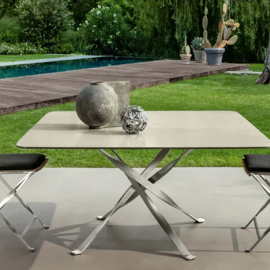 Enamelled lava stone George table by Talenti.