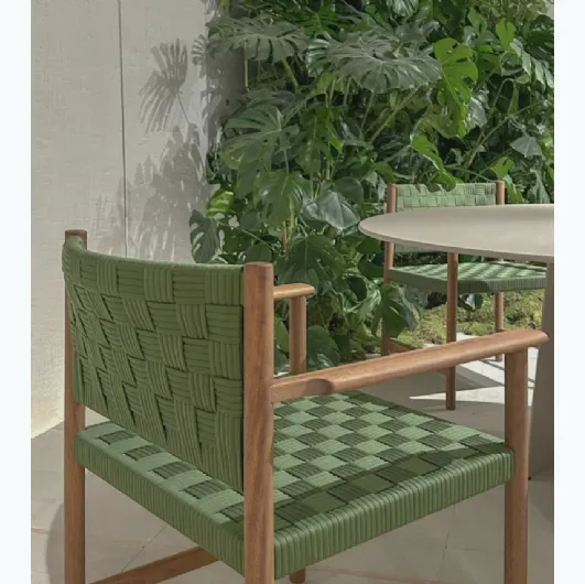 Griante chair in polypropylene yarn and teak by Pedrali