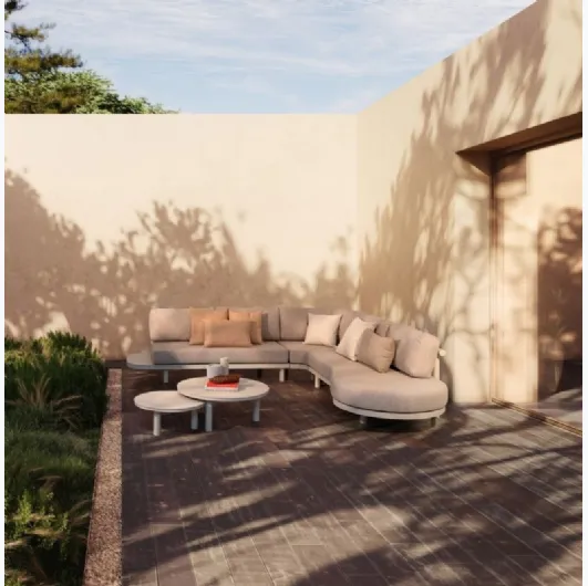 Corner sofa Hercules in aluminum and Bizzotto fabric