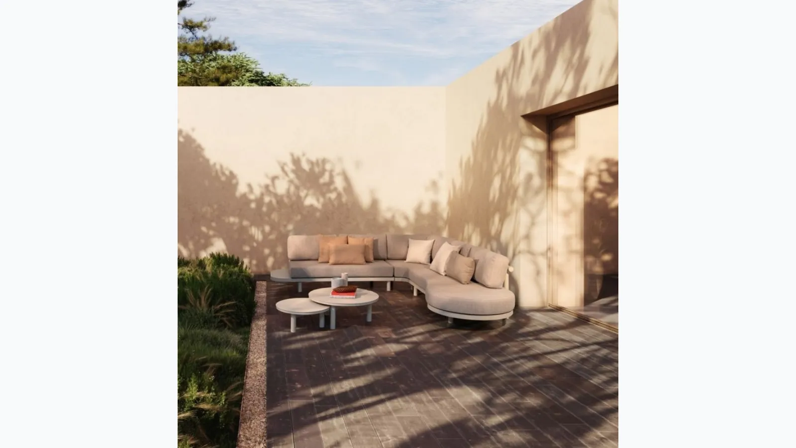 Corner sofa Hercules in aluminum and Bizzotto fabric