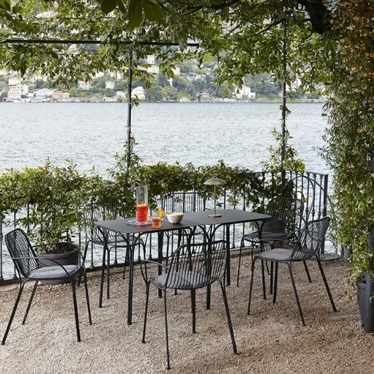 Square steel table by Kartell