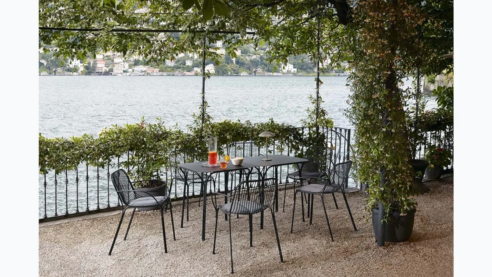 Square steel table by Kartell