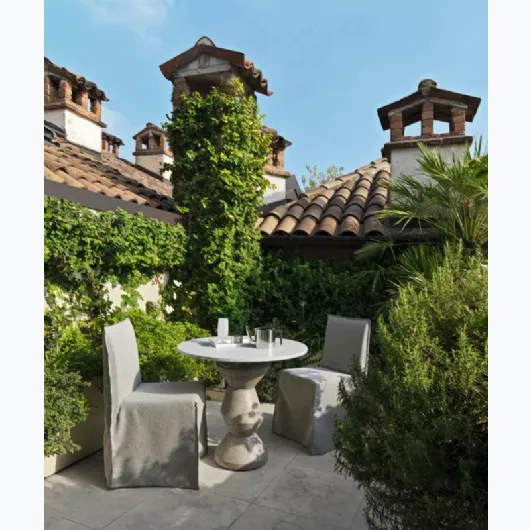 Inout coffee table in marble and cement by Gervasoni.