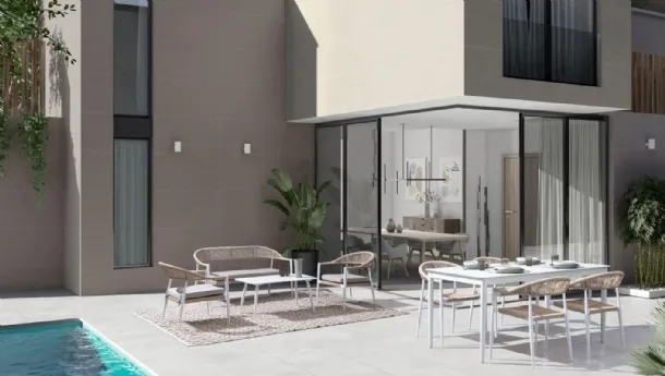 Outdoor furniture Jandia in aluminum and synthetic fiber by Bizzotto.