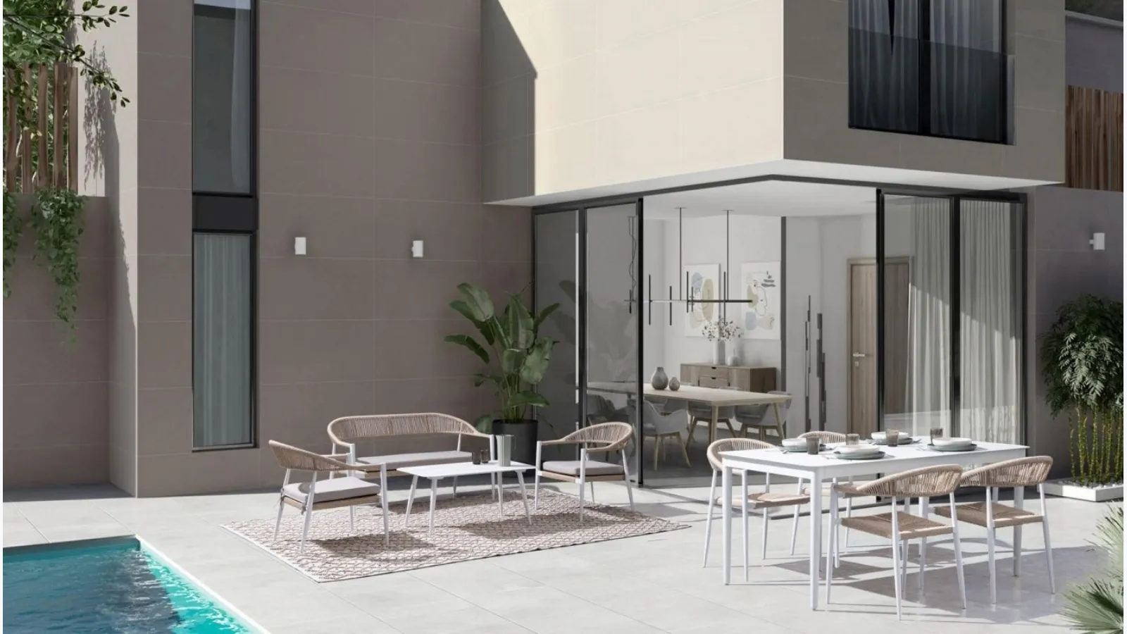 Outdoor furniture Jandia in aluminum and synthetic fiber by Bizzotto.