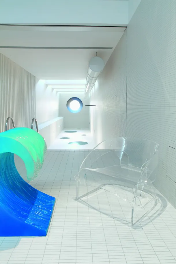 Indoor and outdoor armchair by Kartell designed by Joe Colombo.