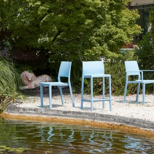 Garden chair with or without armrests and Kate stool by Scab Design.