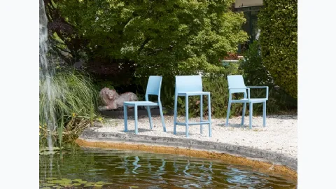 Garden chair with or without armrests and Kate stool by Scab Design.
