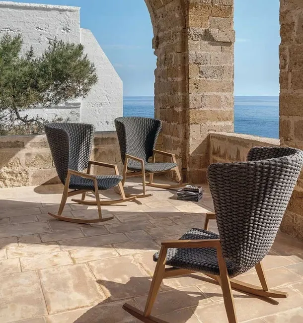 Knit rocking chair by Ethimo