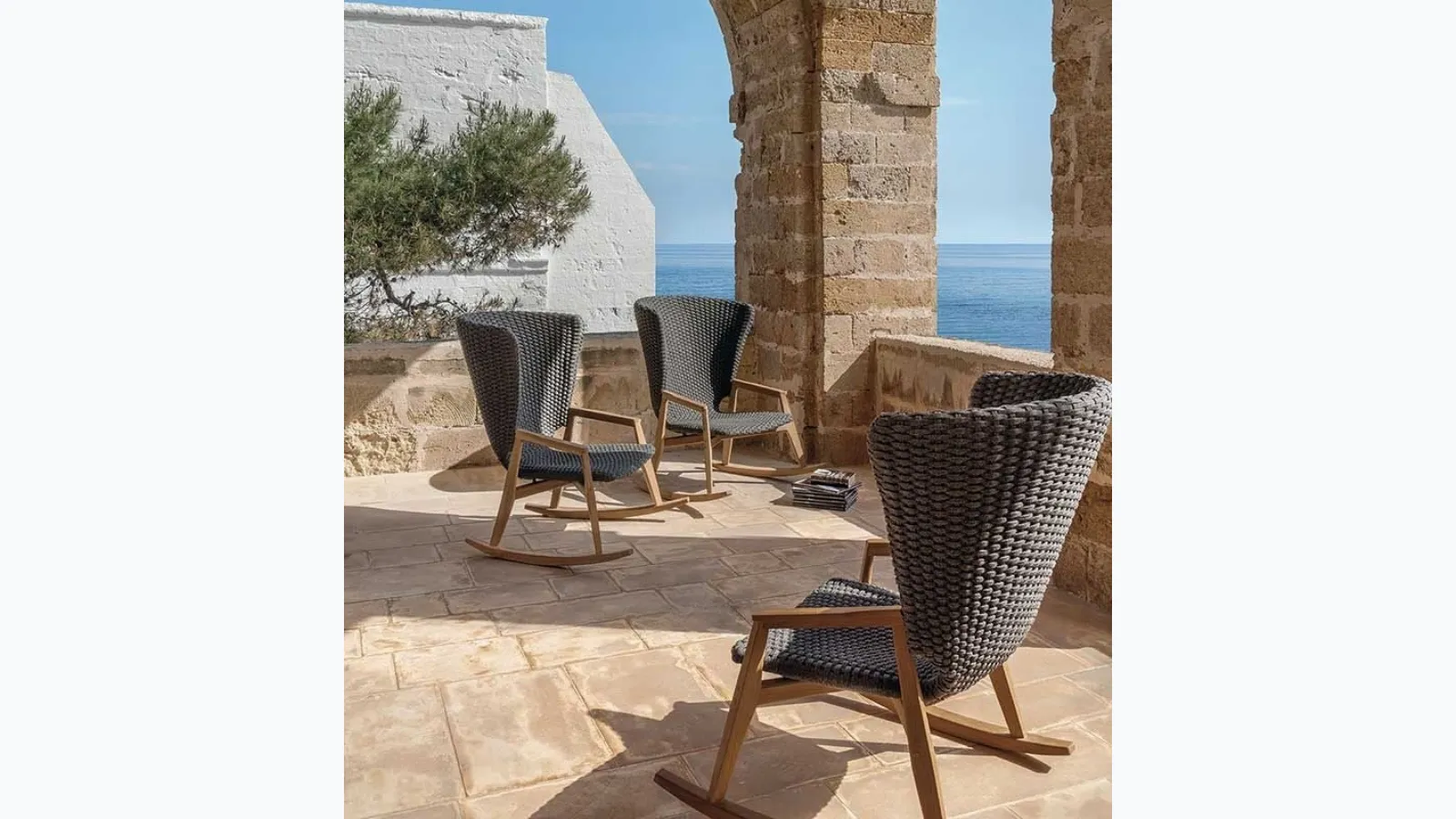 Knit rocking chair by Ethimo