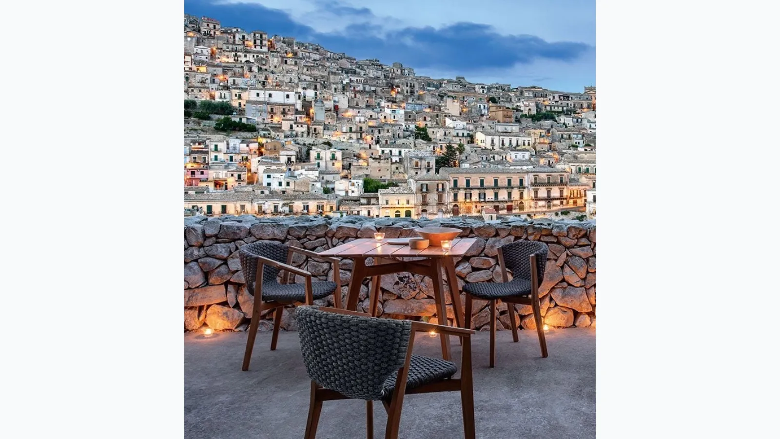 Knit square table by Ethimo