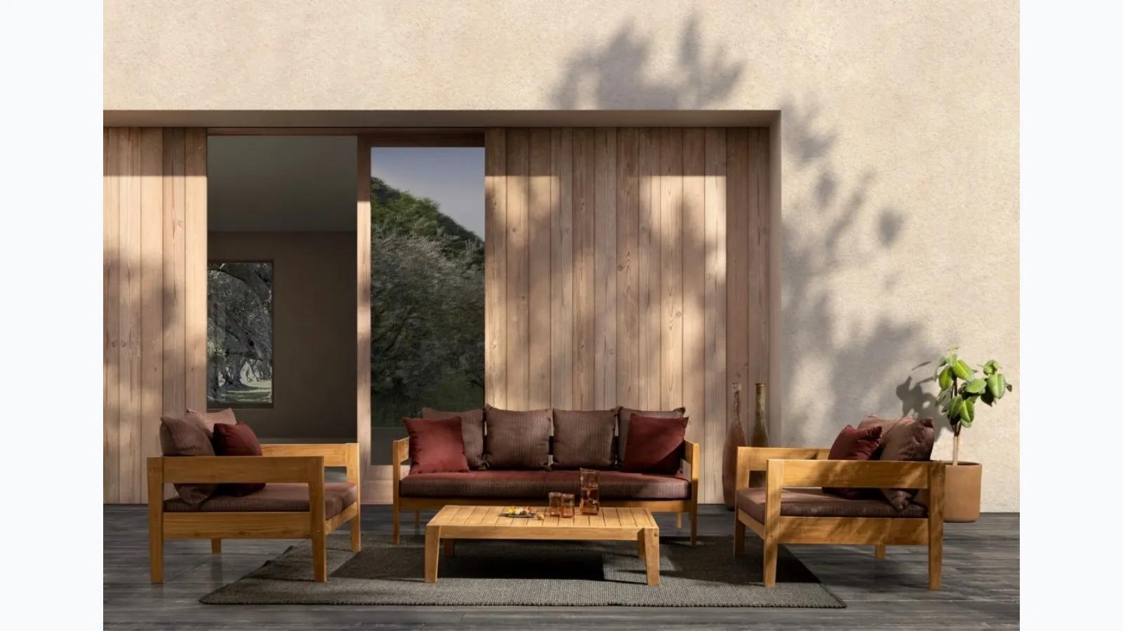 Outdoor furniture in Teak Kobo by Bizzotto