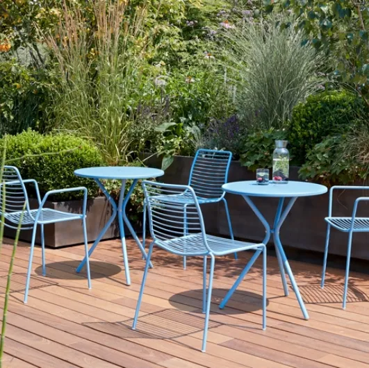 Zinc-coated and sky-blue Leo coffee table by Scab Design.