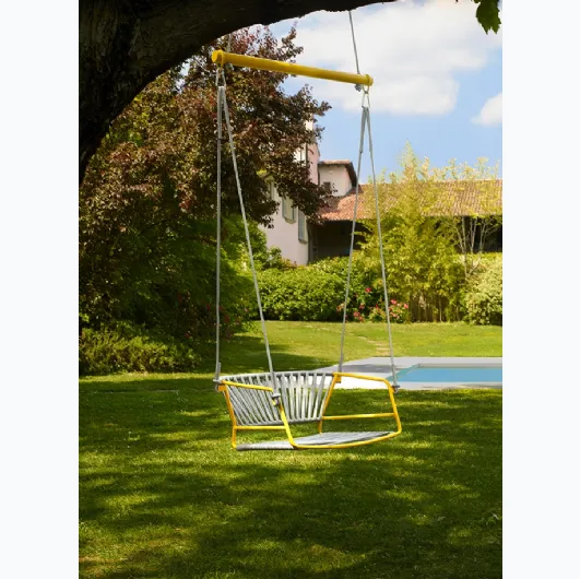 Lisa Swing by Scab Design: Metal and woven nautical rope hanging chair.