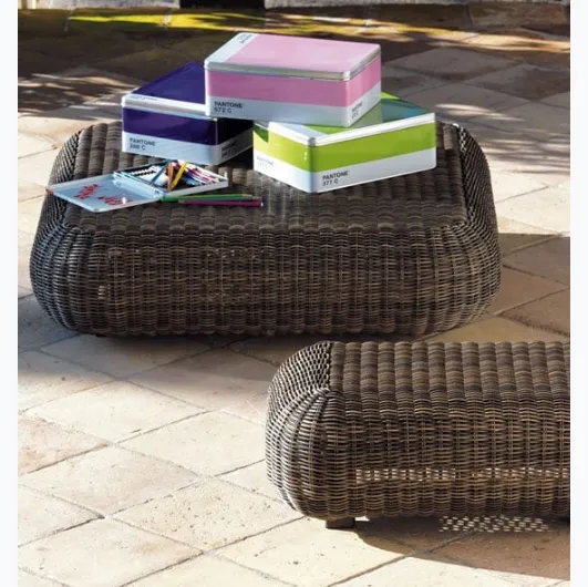 Coffee table in Etwick fiber Lotus by Ethimo.
