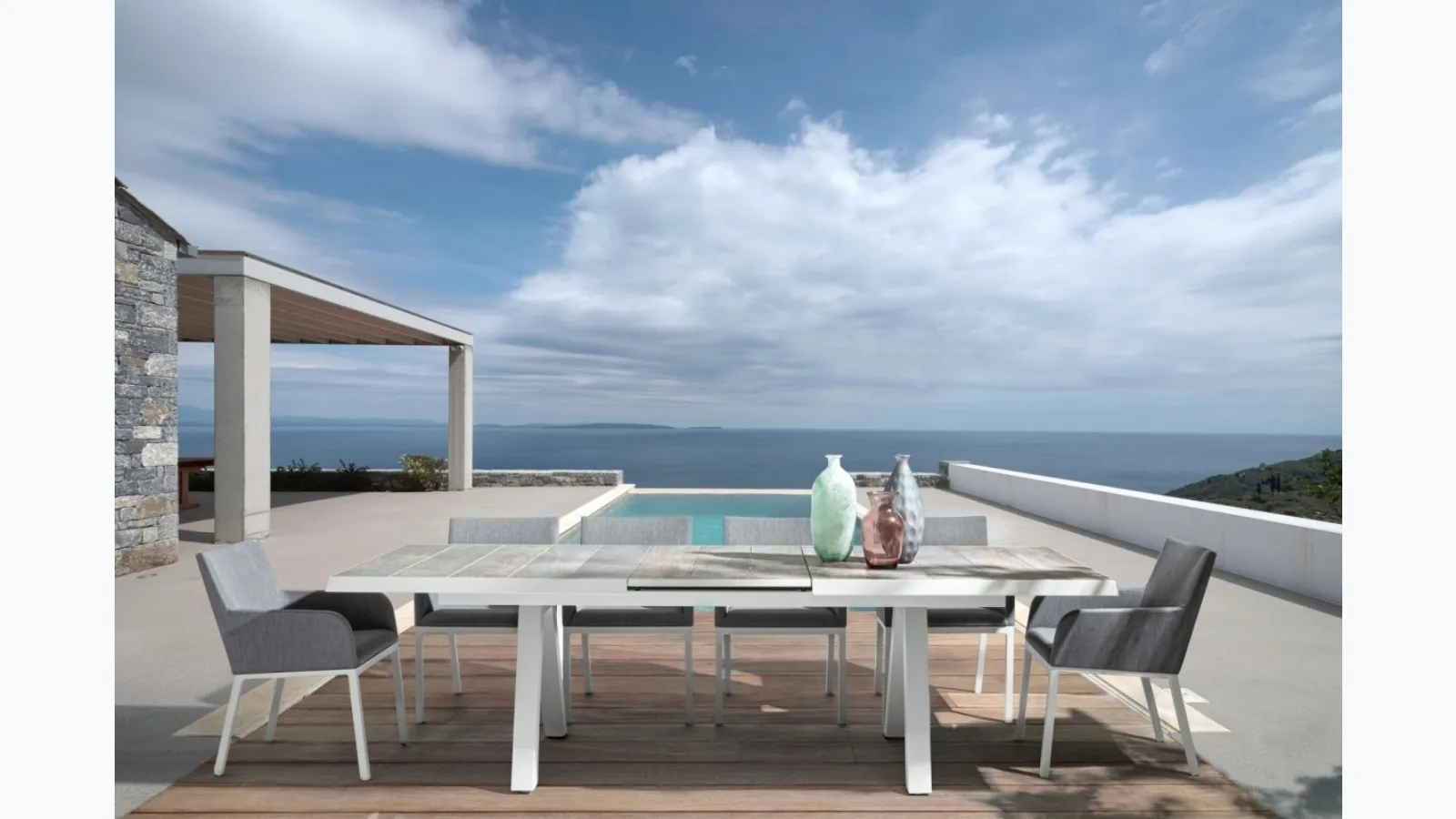 Table and Chairs Lunar by Bizzotto