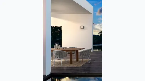 Margalida chair in fabric and aluminum by Bizzotto.