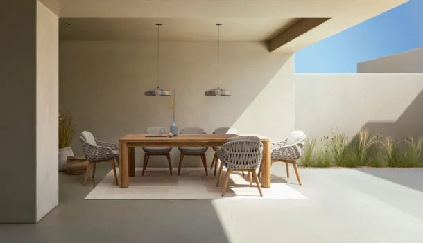 Maverick table in recycled teak by Bizzotto.