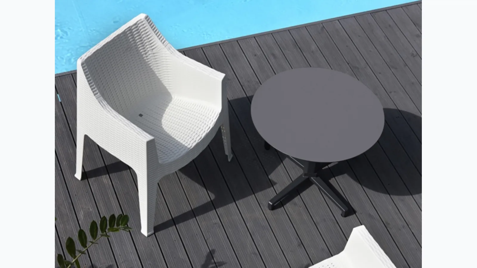 Stackable outdoor armchair made of reinforced woven polypropylene with Maxima fiberglass by Scab Design.