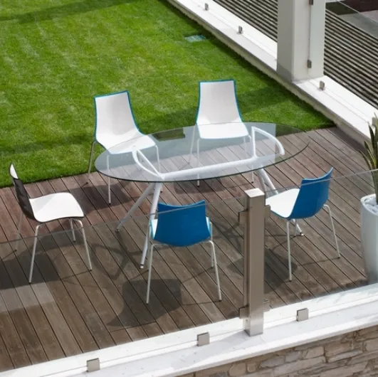 Metropolis glass table by Scab Design.