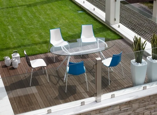 Metropolis glass table by Scab Design.