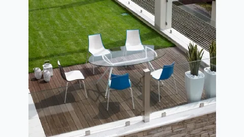 Metropolis glass table by Scab Design.