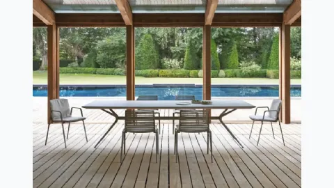 Rectangular table with porcelain stoneware top Moai by Fast.