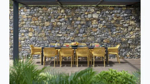 Net stackable outdoor chair by Nardi.