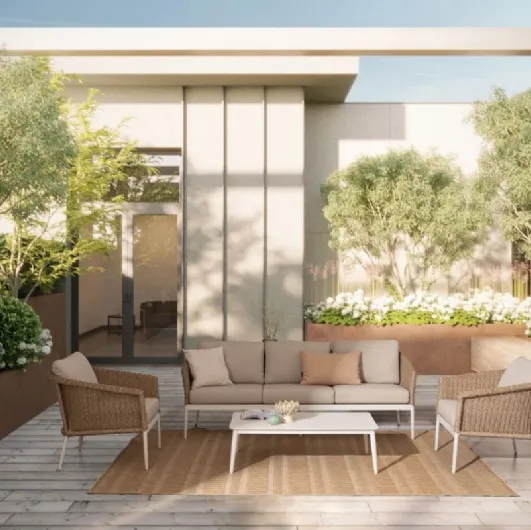 Outdoor furniture Oceana in aluminum and synthetic fiber by Bizzotto.