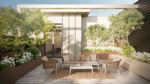 Outdoor furniture Oceana in aluminum and synthetic fiber by Bizzotto.