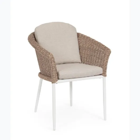 Oceana chair upholstered in synthetic fiber by Bizzotto