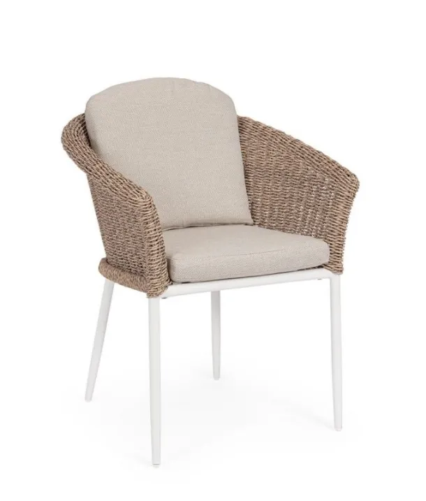 Oceana chair upholstered in synthetic fiber by Bizzotto