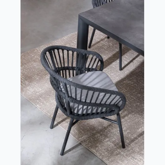 Rope and aluminum chair Odivelas by Bizzotto