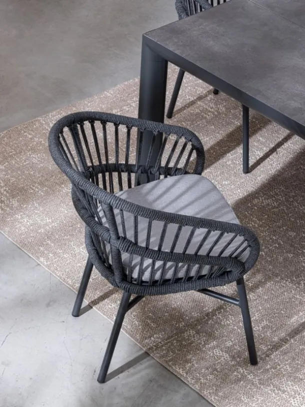 Rope and aluminum chair Odivelas by Bizzotto