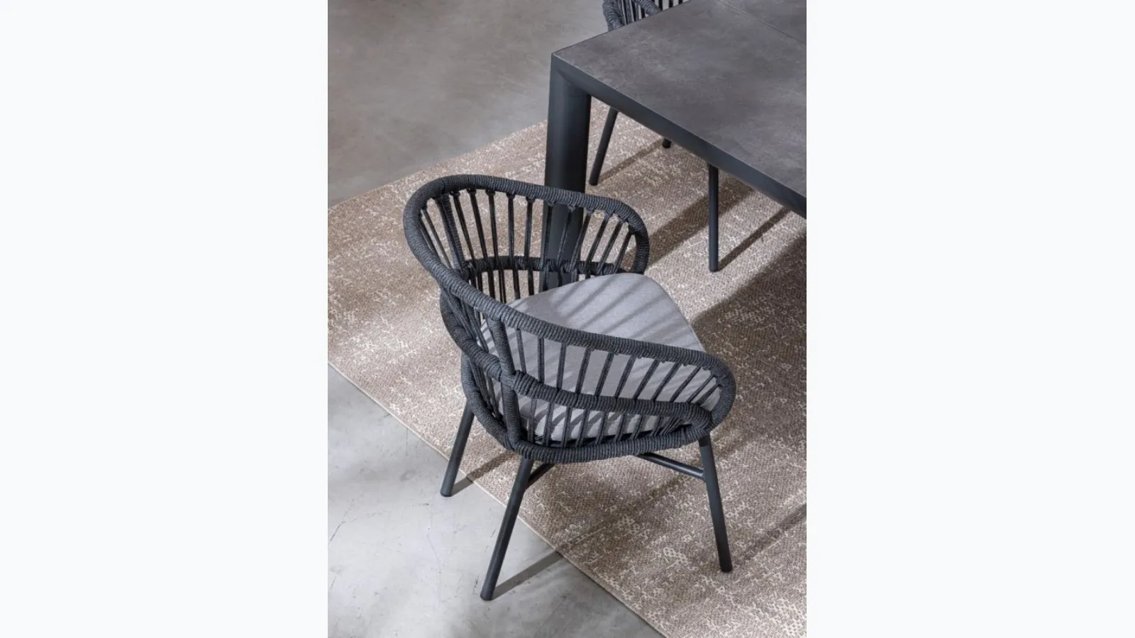 Rope and aluminum chair Odivelas by Bizzotto