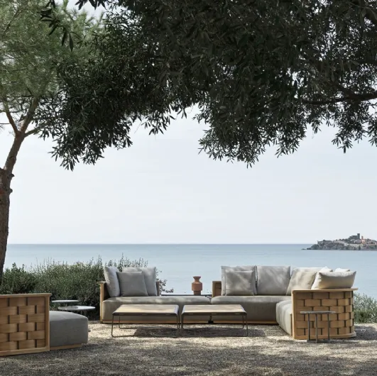 Sofa Palinfrasca in wood and fabric by Molteni & C