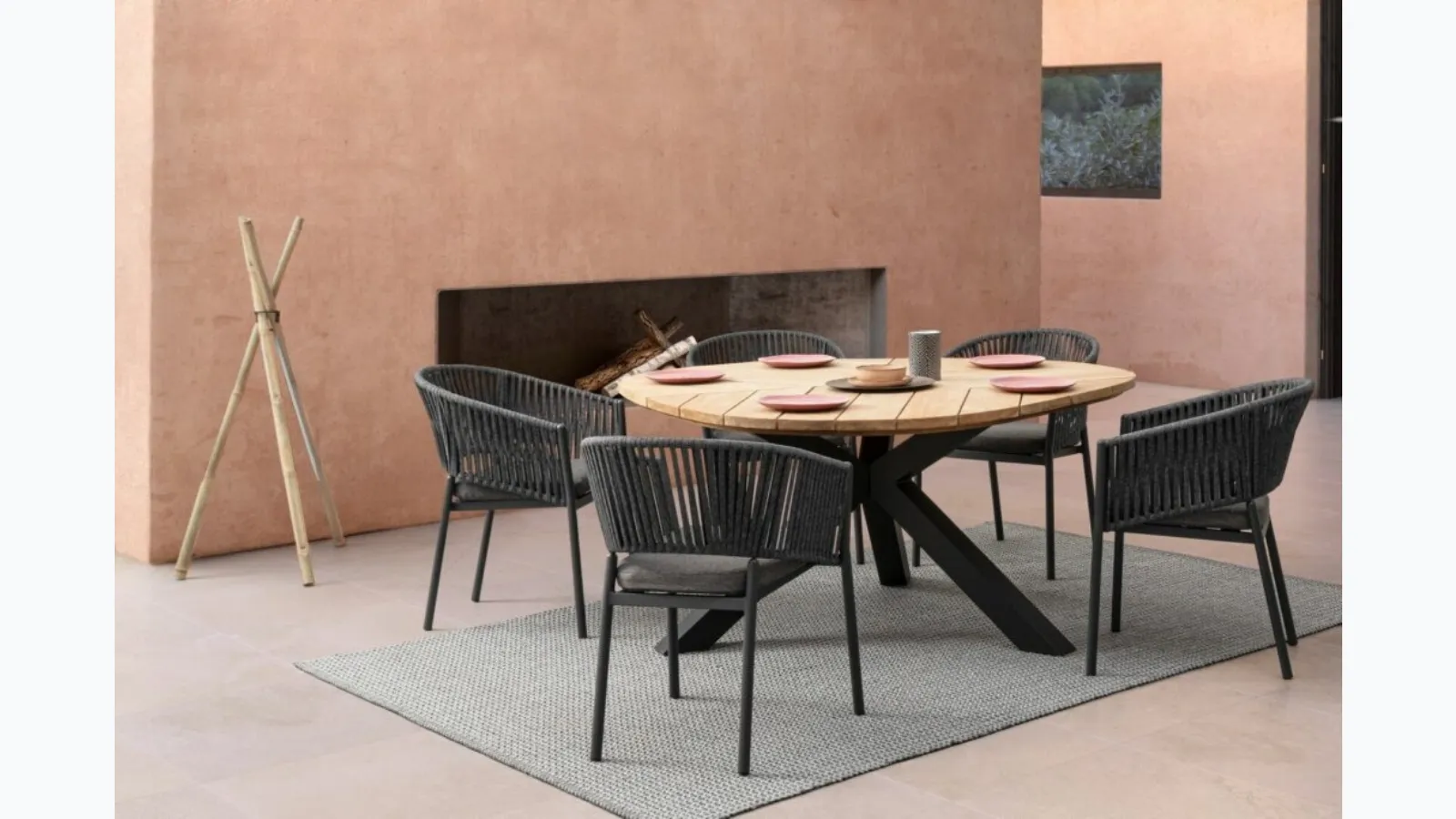 Palmdale Teak Table by Bizzotto