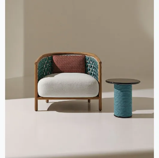 Patio coffee table in lava stone by Ethimo.