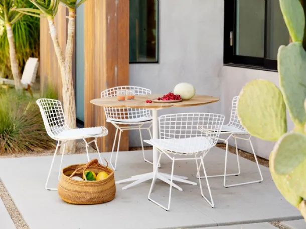 Teak top Petal Dining Table by Knoll
