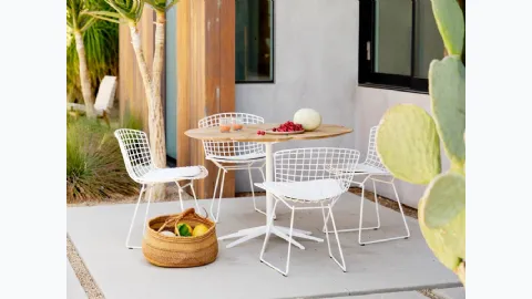 Teak top Petal Dining Table by Knoll