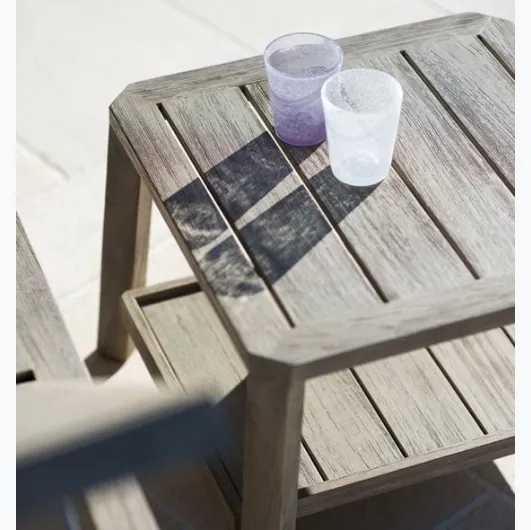 Small Petit Club table in teak by Ethimo.