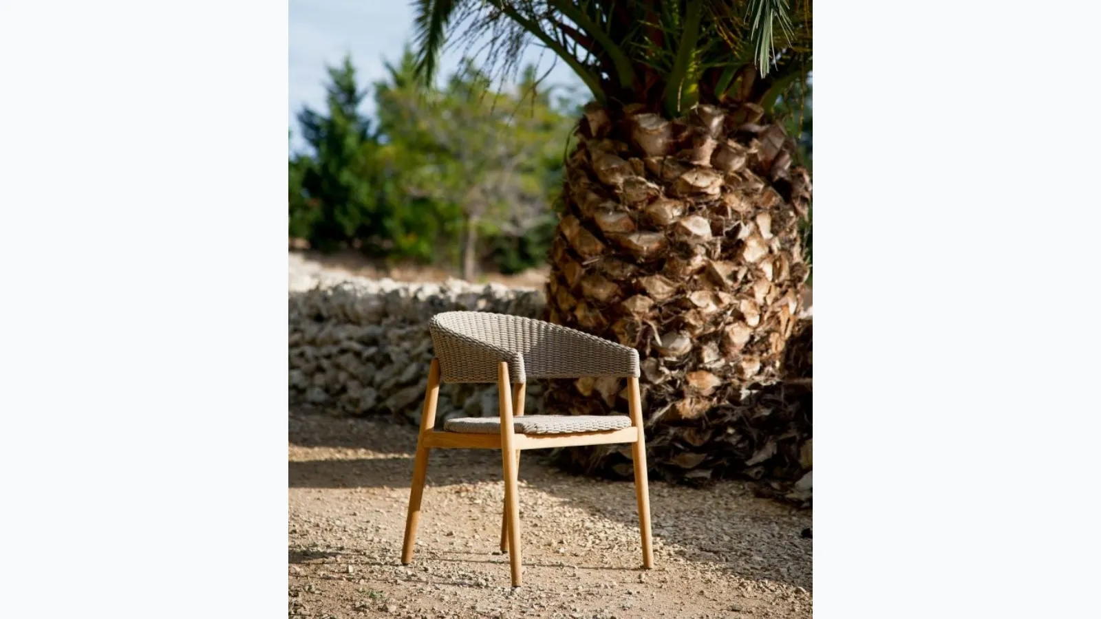 Rope and teak Pevero chair by Unopiu