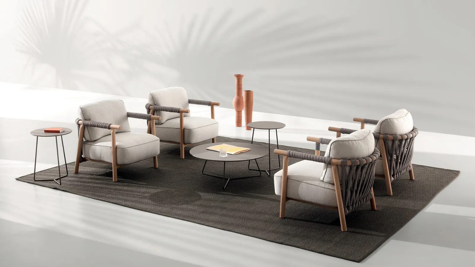 Nathy armchair in fabric and wood by Ditre Italia