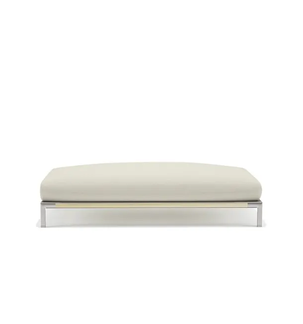 Bay pouf in fabric with Teak structure by Ethimo
