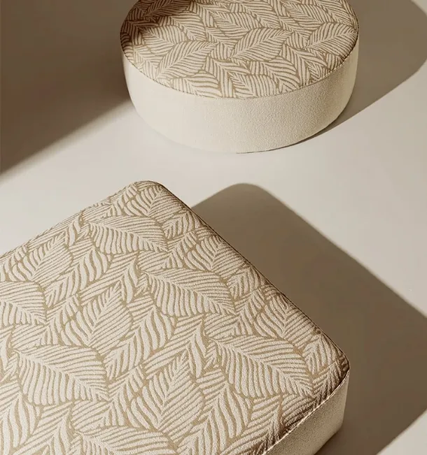 Ethimo's fabric Island pouf