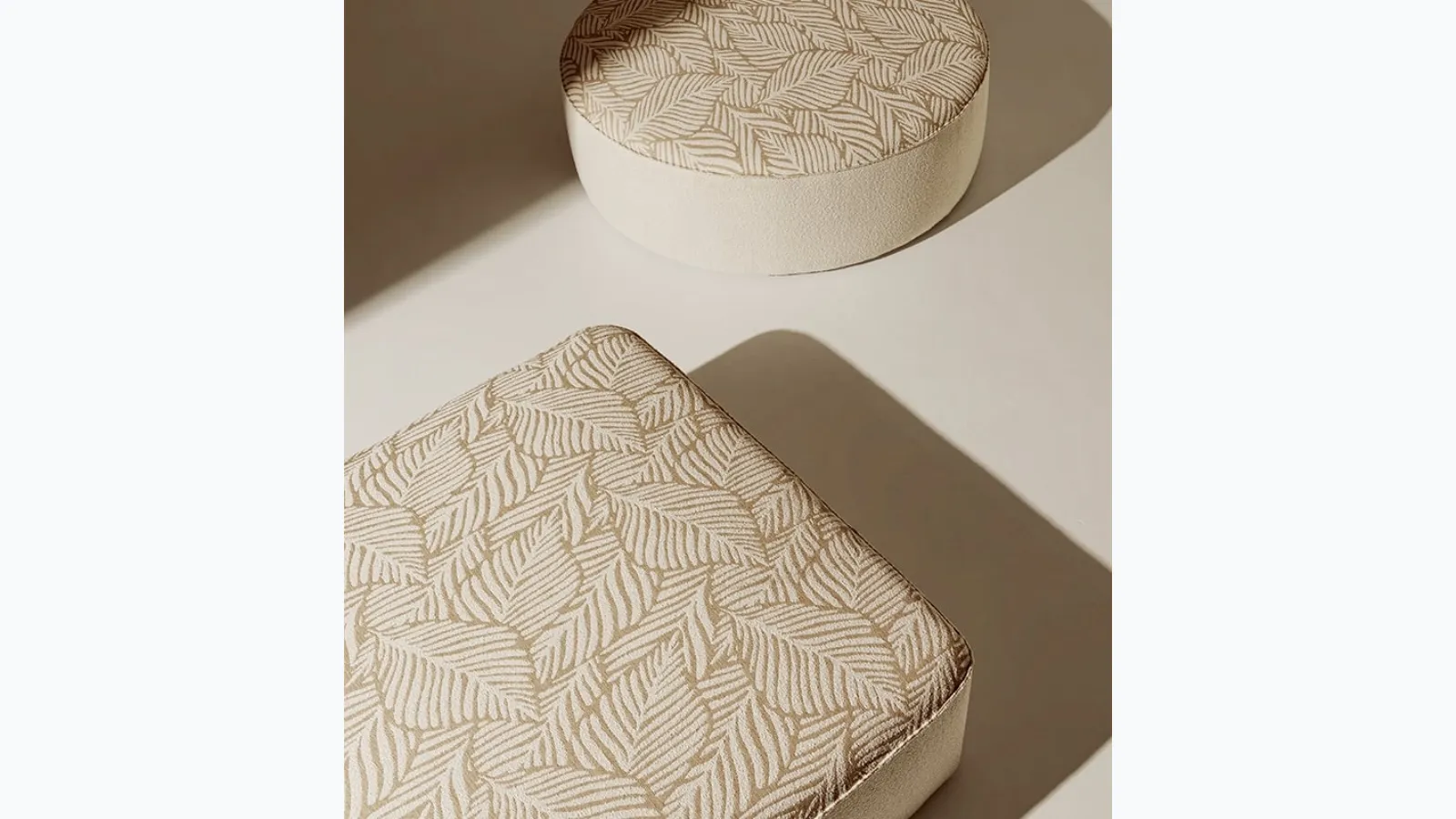 Ethimo's fabric Island pouf