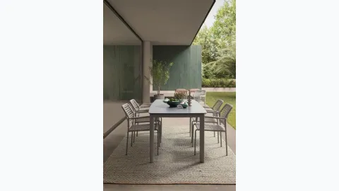 Cracked rope and aluminum chair by Bizzotto