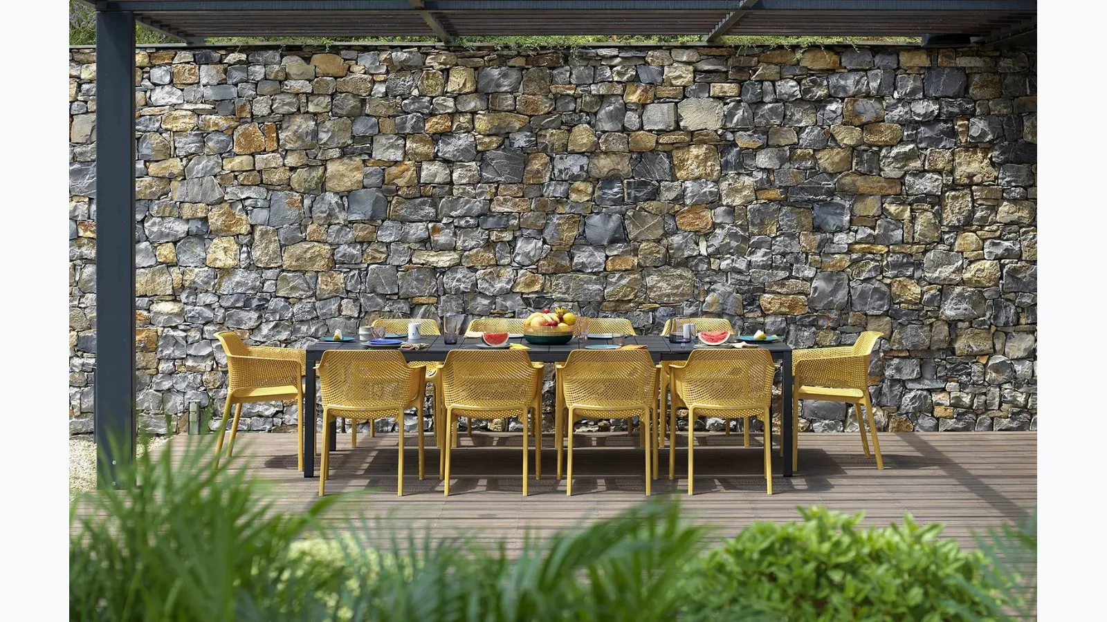 Outdoor extendable aluminum painted table Rio Alu by Nardi