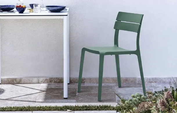 Stackable chair Rocket Green Outdoor by Bontempi