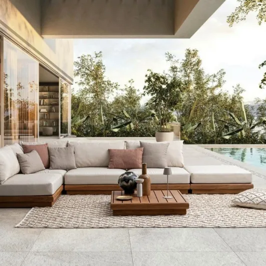 Delgada wooden living room by Bizzotto